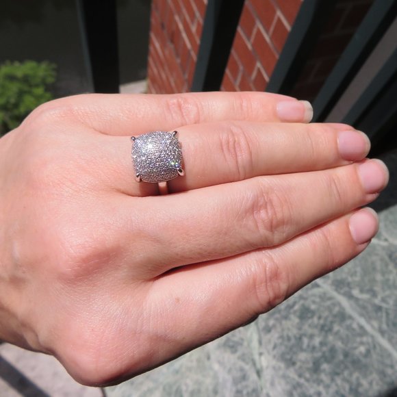 Tiffany & Co 18K White Gold Diamond Sugar Stack Ring - Picture 15 of 17